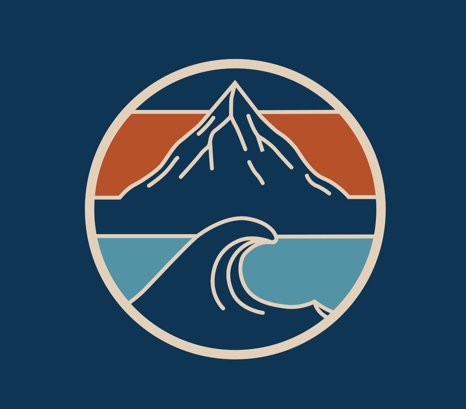 DiveWild Baja mountain and wave logo